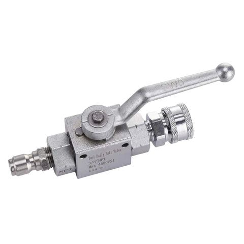 Pro Grade High Pressure Washer Ball Valve Kit With Three Eighths Inch Quick Connect For Power Washer Hose, Steel Valve
