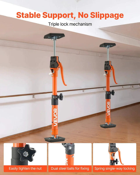 Telescoping Cabinet Jack Support Pole 2-Pack, 15.75-23.6 Inches 220 Lb Capacity installed under ceiling for support