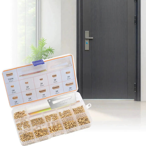 Keyway Rekey Kit For SC1 And SC4 Locks For DIYers And Home Security Upgrades With 50 Bottom Pins Each For Zero Through Nine displayed