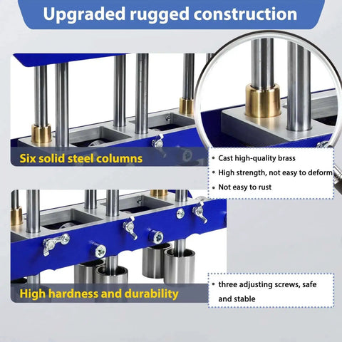 Upgraded rugged construction of Three-Station Edge Roller For Bending Sheet Metal At 0 To 90 Degrees with steel columns and brass components