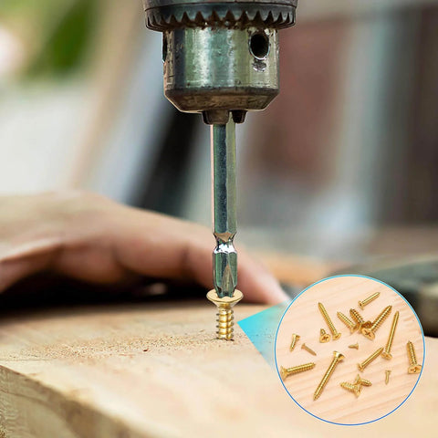 Go-To Brass Wood Screws 100 Pack M2x6mm Phillips Flat Head Self-Tapping Fasteners used in woodworking project