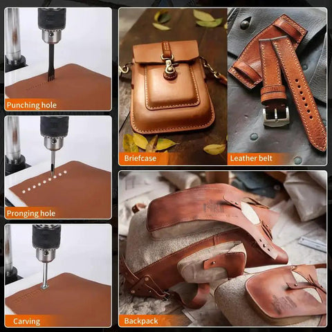 Heavy Duty Leather Hole Puncher Hand Punch Manual Press With Ductile Iron Base Arbor Press used for leather craft projects like briefcases and belts