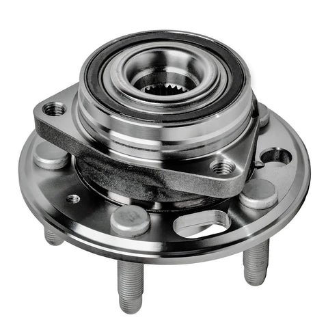Front view of 4 Piece Front And Rear Wheel Bearing Hub Assembly Replacement For Chevy Malibu 2013 2015 Impala 2014 2017