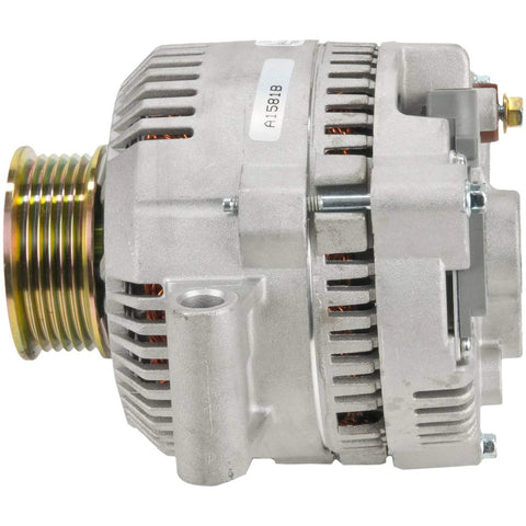 Side view of Premium 95 Amp 100 Percent New Alternator For Ford Explorer F150 F250 F350 Ranger Aerostar Bronco E150 E250 E350