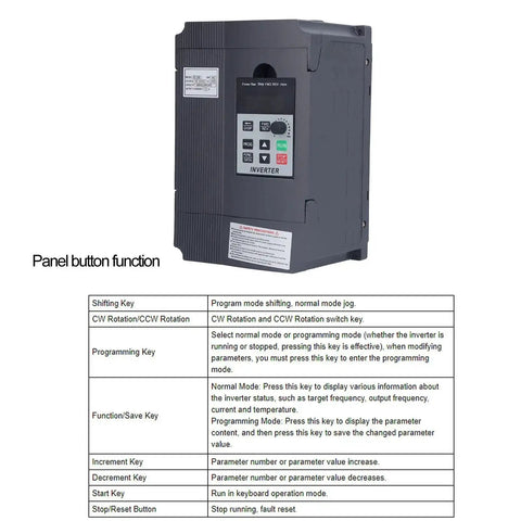 AT1-2200S Variable Frequency Drive 2.2KW 220V Single Phase VFD Inverter with button function panel