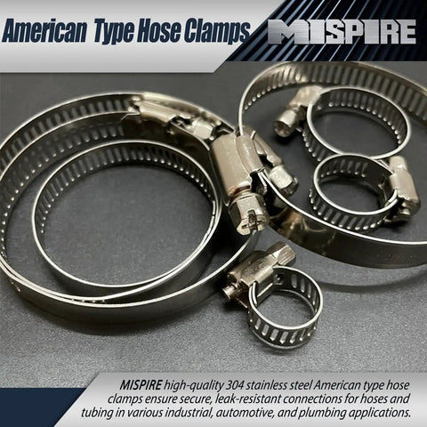 Stainless Steel Hose Clamps Set 6-12mm 25 Pieces Adjustable Perforated Worm Gear Clamps on display.