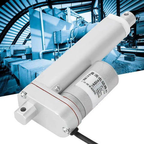100mm Stroke DC 12V Electric Linear Actuator for doors and windows with permanent magnet DC motor and 1500N thrust in industrial setting.