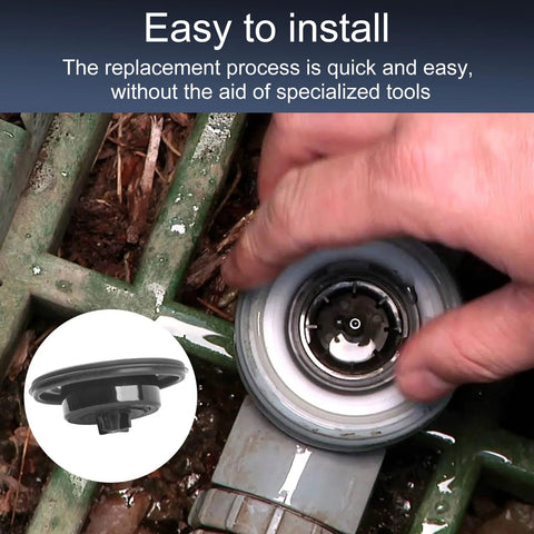 Replacement diaphragm for Irritrol sprinkler valve 2400/2600/2700DPR, 3/4–1 inch, shown with hand installing.