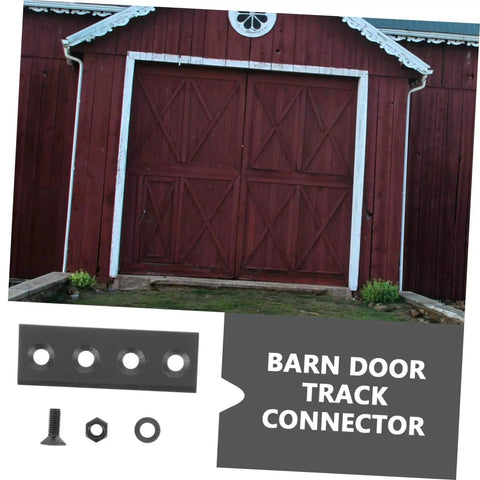 Sliding Barn Door Hardware Track Connector Kit With Metal Joint Plate In Black Finish for barn installation view
