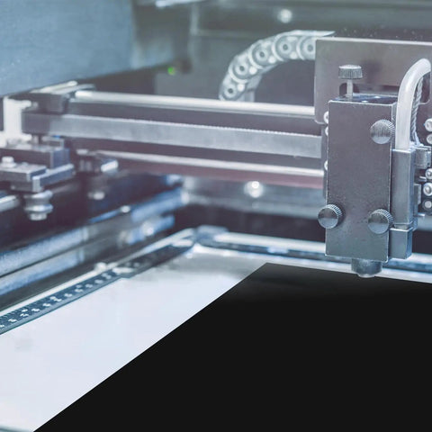 Close-up of laser cutting machine using 10 Pieces Black Double Sided Laser Testing Paper For Engraving And Cutting Machines 210 x 285 Mm Perfect