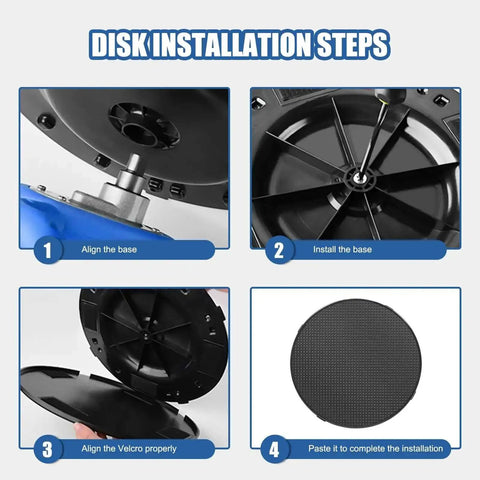 Disk installation steps for Powerful 1680W Electric Concrete Polishing Machine With Extension Rod and 90 Degree Trowel Head