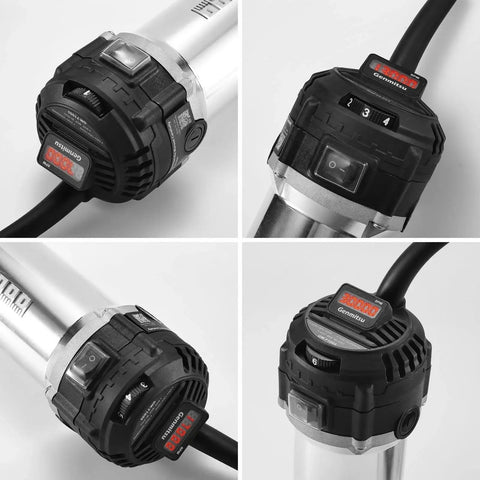 Powerful 710W CNC Spindle Router For 3020 And Larger Machines, 65mm Diameter With LCD Display showing six adjustable speeds