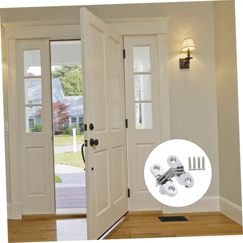 Hidden Door Hinge For Cabinets And Folding Doors Concealed Swing Hinge With Independent Screw Cover shown in living room