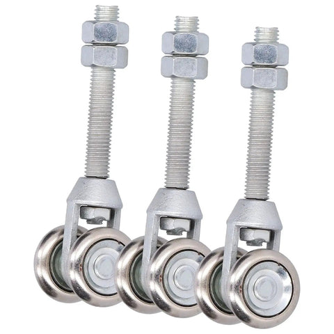 3 Pieces Track Roller Wheels For Sliding Doors With Steel Dual Wheel Trolley Roller For Rail Door Suspension Ideal For Glass Sliding Doors 35mm Diameter Durable Iron Material High Hardness And Wear Resistant For All Door Types