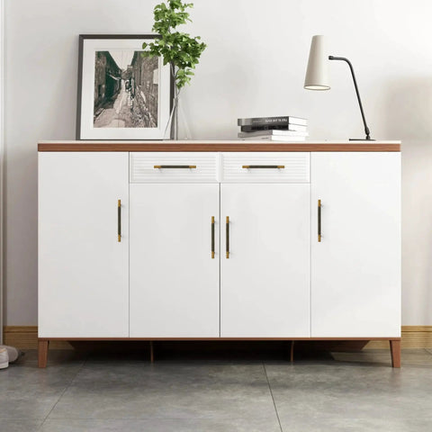 White cabinet with Matt Coffee Bronze Solid Brass Cabinet Handles 5 Pack 5 Inch Hole Centers in a modern living room setting.