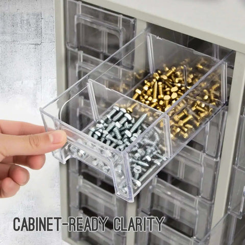 Heavy Duty 24 Drawer Metal Parts Cabinet With Clear PS Drawers Bolt And Nut Organizer For Workshop Garage Or Office Stackable Hardware Storage Cabinet No Assembly Required Galvannealed Steel Build Built To Last