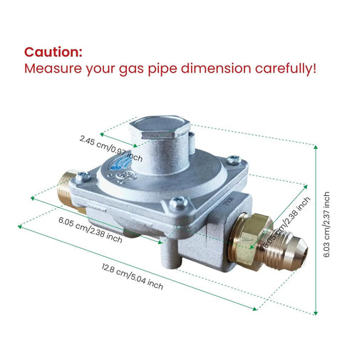 Grill Ready Gas Regulator For Natural Gas And LPG With Easy Adjustable High Precision One Half Inch Inlet And Outlet by FENDITEK