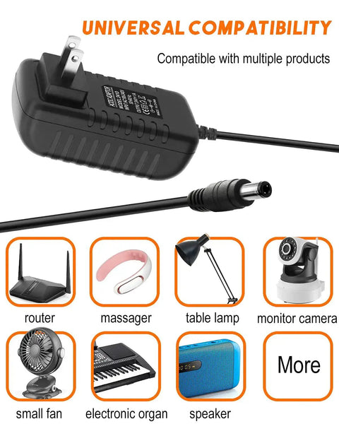 24V 1A Power Supply Adapter 100-240V AC To DC 24V 1A 24W Converter With 5.5mm X 2.5mm Plug shown compatible with devices