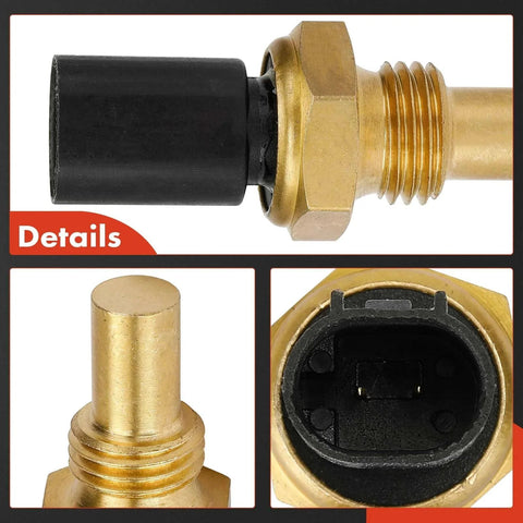 Engine Coolant Temperature Sensor 2 Pin Fits Chrysler Dodge Jeep Mercedes Benz Works With Journey C230 C240 C280 E300 E63 S320 SL320 SLK230 CLA45 AMG and More APremium close-up of blade terminals and connector