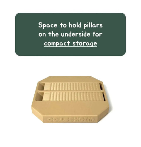 Label Application Tool For Jars And Bottles shown with compact storage feature, PLA bioplastic, made in USA
