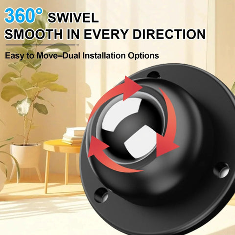 Self Adhesive Caster Wheels 360 Degree Rotating Swivel Castors 1 Inch Steel Universal Wheel with dual installation options