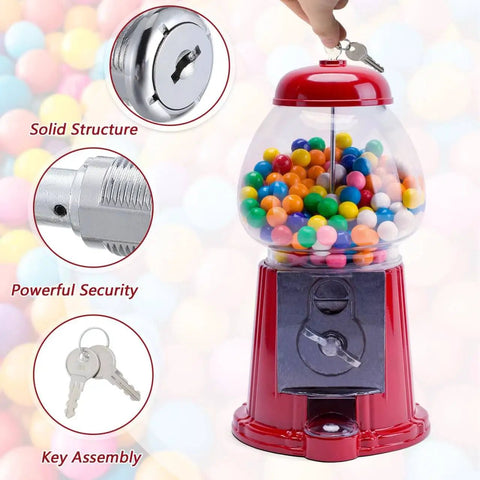 Universal Gumball Machine Keys Replacement For Secure Cylinder Lock With Durable Metal And Plastic Build Easy Installation Compatible With Most Vending Machines Keeps Your Setup Locked And Secure By HEALEEP showing gumball machine and keys