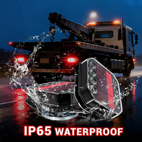 LAMPEASE wireless magnetic trailer light kit with rechargeable LED brake, turn, and reverse lights; IP65 waterproof