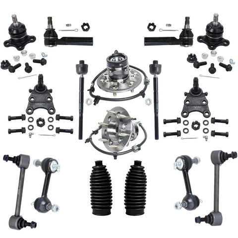 2WD Front Wheel Bearing Hub Kit For 2004-2005 Chevy Colorado And GMC Canyon, 16-Piece Replacement Set With Front Wheel Hubs