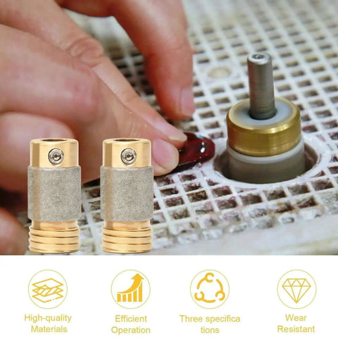 2 Pcs 5/8 Inch Diamond Drill Bit Head For Stained Glass Grinder Brass Core Glass Grinding Tool Supplies With Chromium Plated Hardened Surface