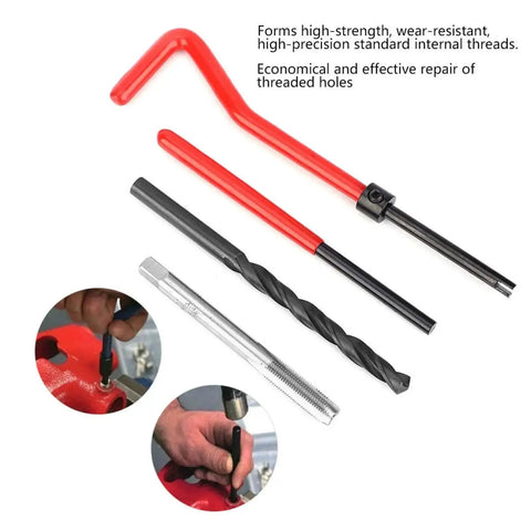 Thread Repair Kit For Female Threads M6x0.75 30 Piece Helicoil Thread Insert Set To Fix Stripped Holes And Damaged Internal Threads Easy Repair Tool For Metal And Automotive Applications displayed with tools and inserts