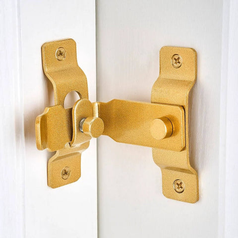 2 Pack 90 Degree Gold Flip Barn Door Lock With Easy Install Privacy Security Latch For Barn Doors And Sliding Doors, Wine Cabinets And Closets