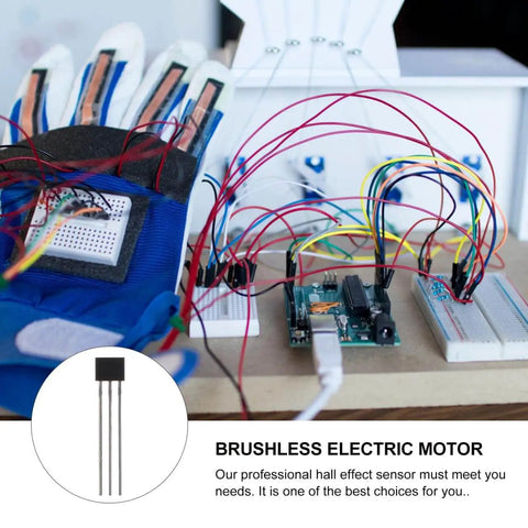 Slim Hall Effect Sensor for Brushless Motors, part of a DIY electronics project with wiring and circuit board.