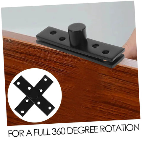 Close-up of black 360 Degree Pivot Hidden Door Hinge for Concealed Doors and Secret Bookcases by DOITOOL.