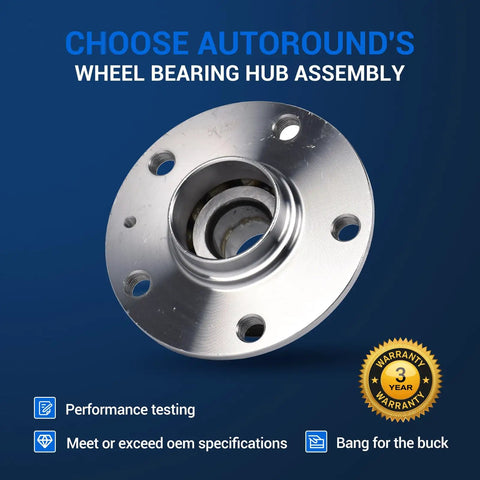 Beefed Up Rear Wheel Bearing And Hub Assembly 512336 Fits Audi A3 2006 2020 Jetta 2012 2021 Beetle 5 Lug Non ABS Replacement close-up