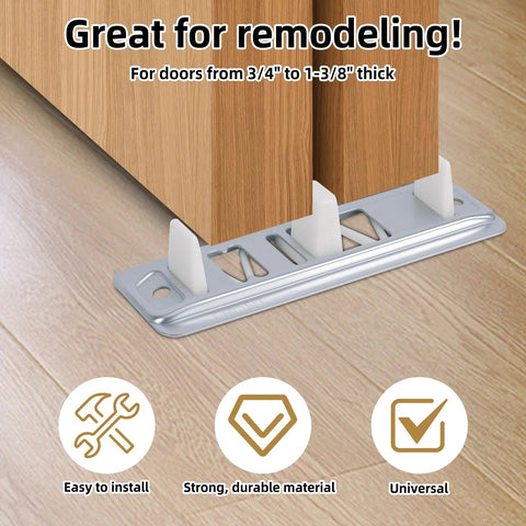 4 Pack Sliding Closet Door Floor Guides Bypass Bottom Track Rails Set With Metal Base Plastic Plates And Screws Installed