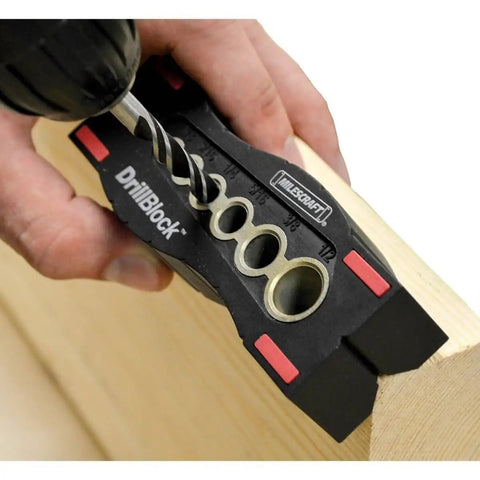 Handheld Drill Guide Block For Precision Drilling Handy Drill Jig With Centerlines Non Slip Feet And Dual V Grooves For Corners