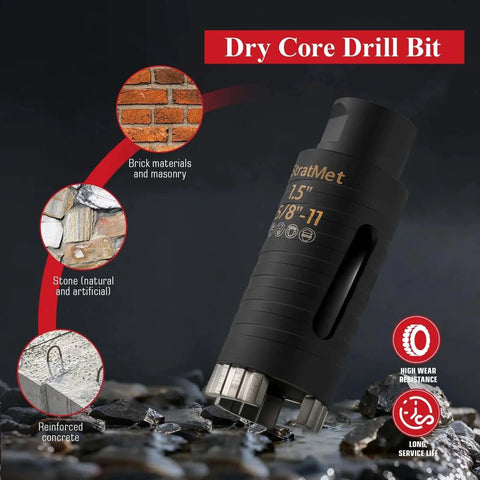 1.5 Inch Dry Core Drill Bit With Pilot Bit And SDS Plus Adapter, 3 Inch Drilling Depth, Diamond Core Bit for masonry