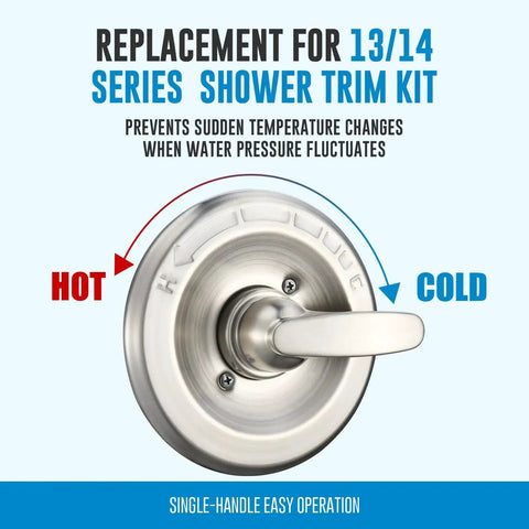 Brushed Nickel Single Handle Shower Trim Kit For Delta R10000 Series Valves T13010 Replacement with Cartridge Included, front view