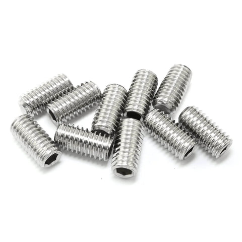 Beefy 10-Piece 3/8-16 x 3/4 Inch Socket Set Screws 304 Stainless Steel Full-Thread Cup Point Grub Screws With Hex Socket Drive