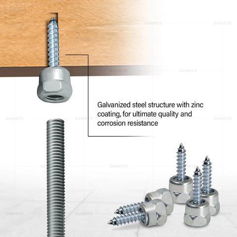 Woodwork Ready Quick Install Screw Anchor For One Quarter Inch Threaded Rod No Predrilling Required Steel With Zinc Finish