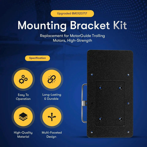 Xi Series Quick Release Trolling Motor Mounting Bracket Kit Replacement For Motorguide Xi3 Xi5 Mounting Plate And Other Electric Steer Motors Direct Fit Plug And Play No Fuss Durable Build Easy Clamp On Part 8M0120717 shown in product image