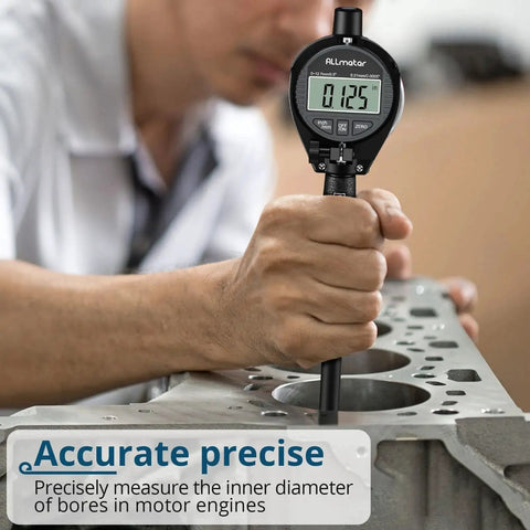 Digital Bore Gauge Kit Pro Grade 50 To 160 Millimeters 0.01 Millimeters Precision Internal Diameter Measuring Tool in use on engine