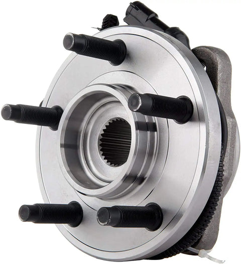 Front Wheel Hub Bearing Assembly With ABS 5 Lug For Ford Explorer 1995 To 2001 4WD AWD showing front view with bolts and flange
