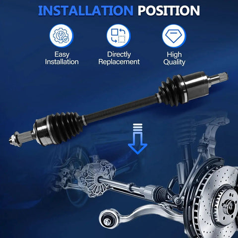 Front CV Axle Shaft Set for Honda Accord 2009-2017 2.4L FWD EX LX EX-L SE Auto CVT Manual Pair, Also Fits Acura TSX 2009-2013 display installation