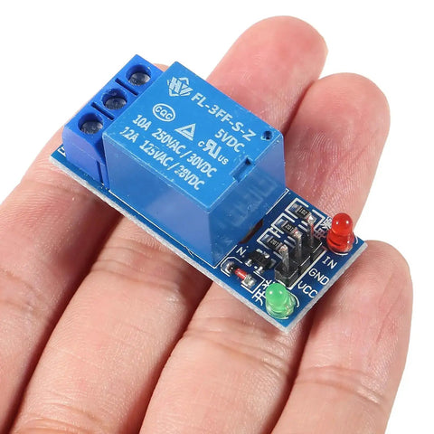 Five Volt One Channel Relay Module With Opto Isolation And High Low Level Trigger for Arduino Raspberry Pi control in hand