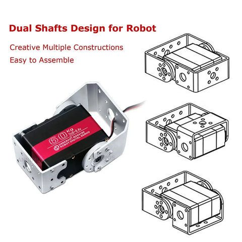 ANNIMOS 2-pack high-torque servo motors with metal mounting brackets; black bodies and red labels.