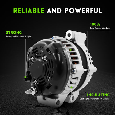 180 Amp Beefed Up Alternator Replacement For 2011-2020 Chrysler 300 With 3.6L V6 Also Fits Dodge Charger 2015-2021 Ram 1500