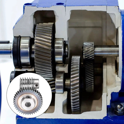 Heavy Duty 40 To 1 Worm Gear Set With 1.5 Module, 40 Teeth, Right Rotation Drive Gear Box for Precision Transmission inside view