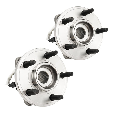 Pair Front Wheel Bearing And Hub Assembly For Ford Explorer Ranger Sport Trac Mercury Mountaineer With 5 Lugs And ABS Fits 1995 Through 2009 Models Beefed Up Replacement For Long Life front view