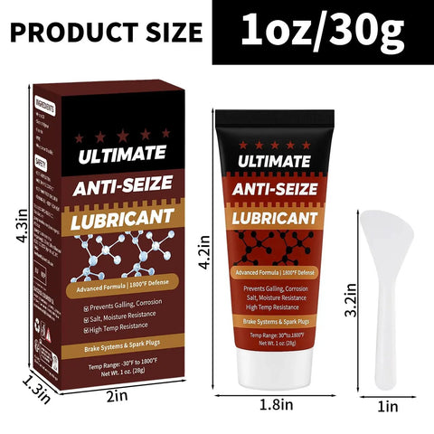 Copper Anti Seize Thread Lubricant For Spark Plugs And Automotive Fasteners, No Fuss Heavy Duty High Temp Grease, 1oz Tube front view